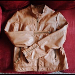 Jou Jou vegan faux leather moto jacket